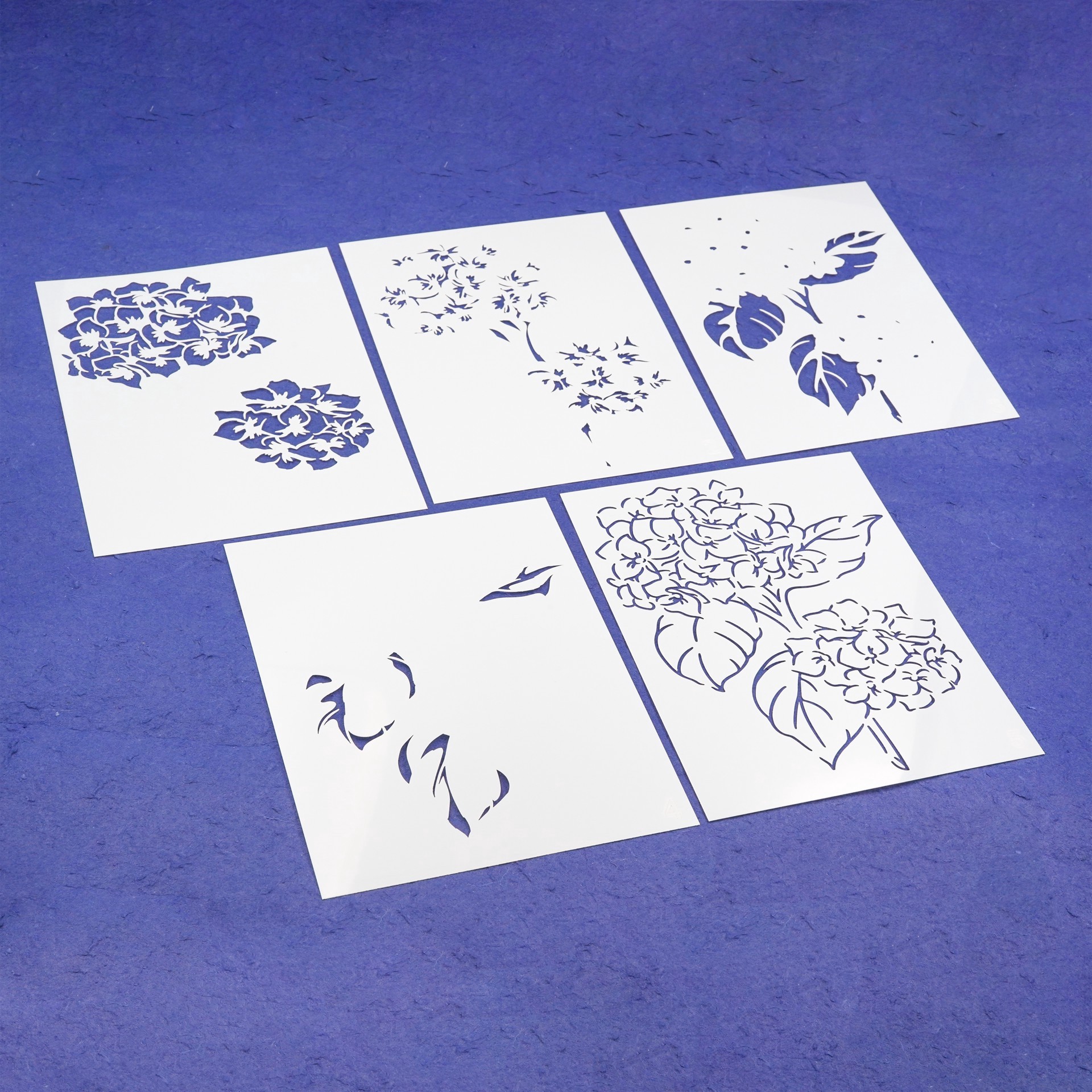 slide 3 of 3, Hydrangeas Layering Stencils By Recollections, 6 in x 8 in