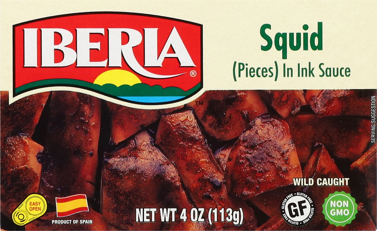 slide 4 of 13, Iberia Squid (Pieces) in Ink Sauce 4 oz, 4 oz