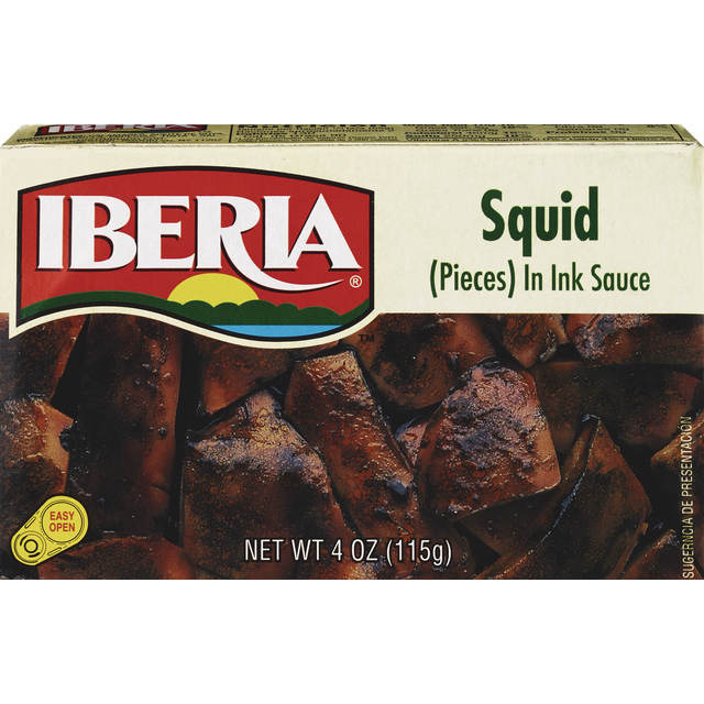 slide 1 of 1, Iberia Squid in Ink Sauce, 4 oz