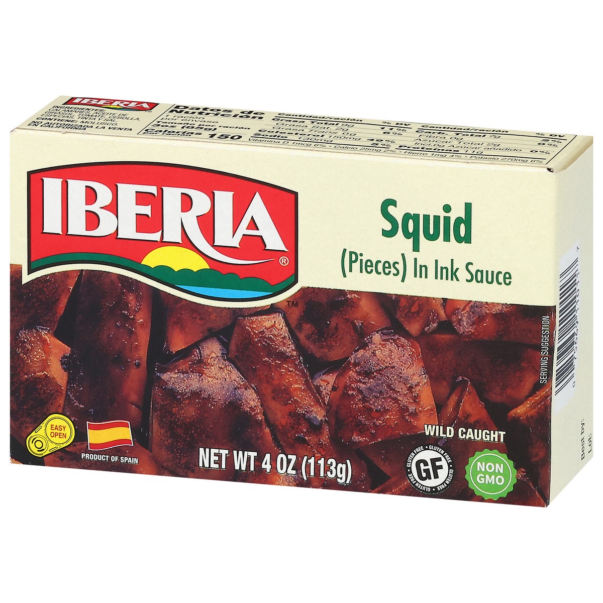 slide 3 of 13, Iberia Squid (Pieces) in Ink Sauce 4 oz, 4 oz