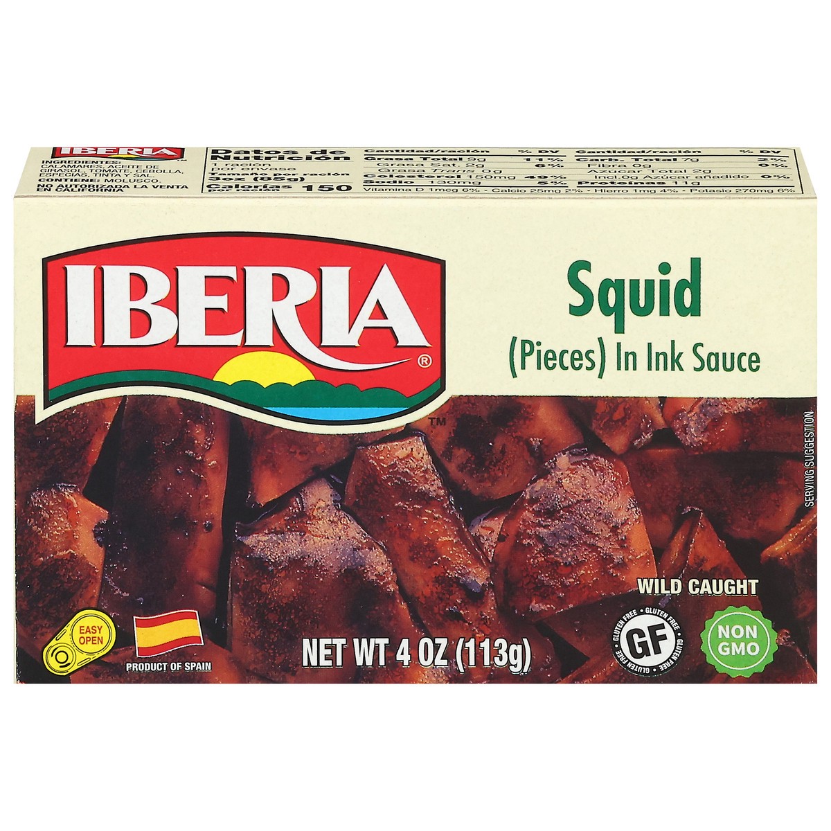 slide 1 of 13, Iberia Squid (Pieces) in Ink Sauce 4 oz, 4 oz