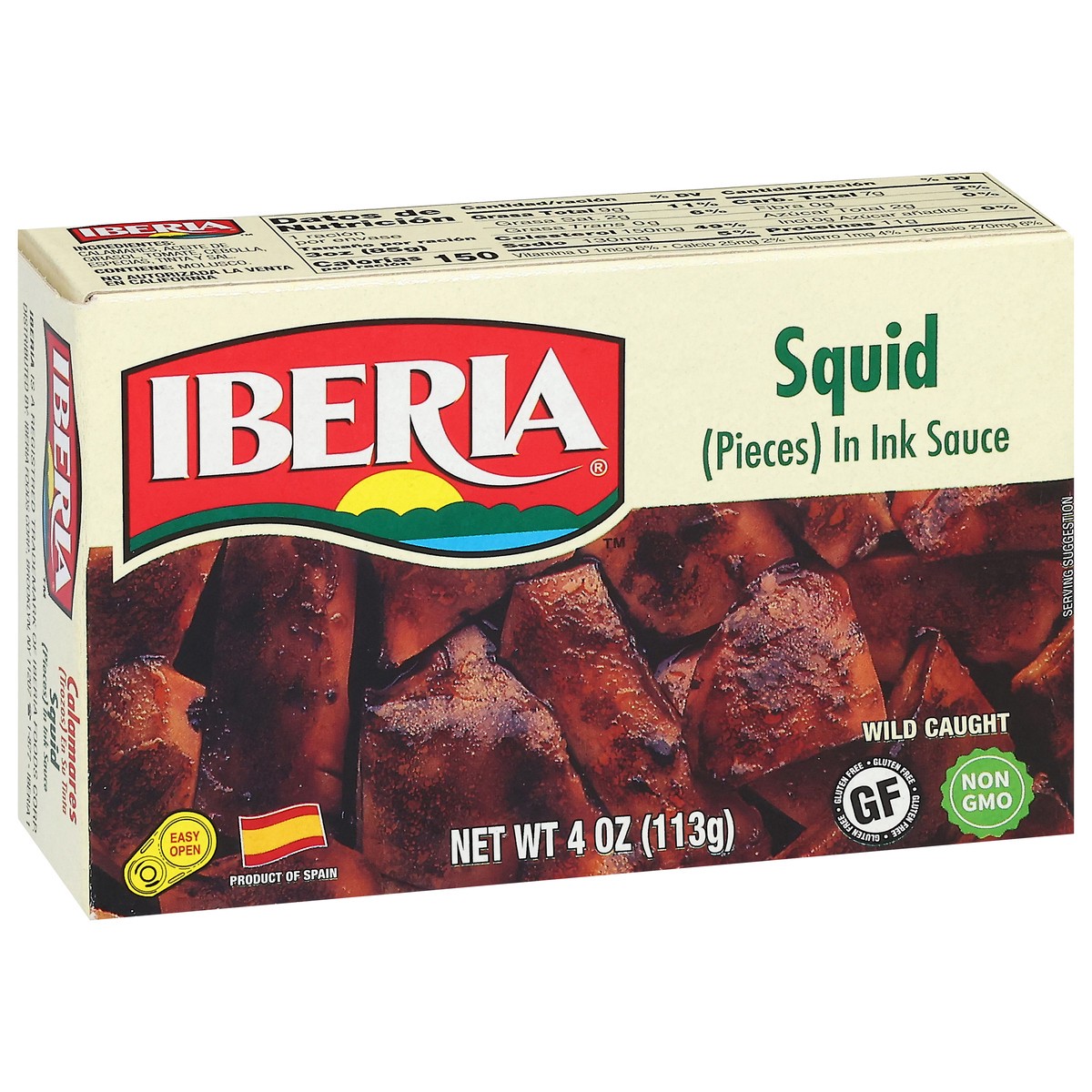 slide 13 of 13, Iberia Squid (Pieces) in Ink Sauce 4 oz, 4 oz