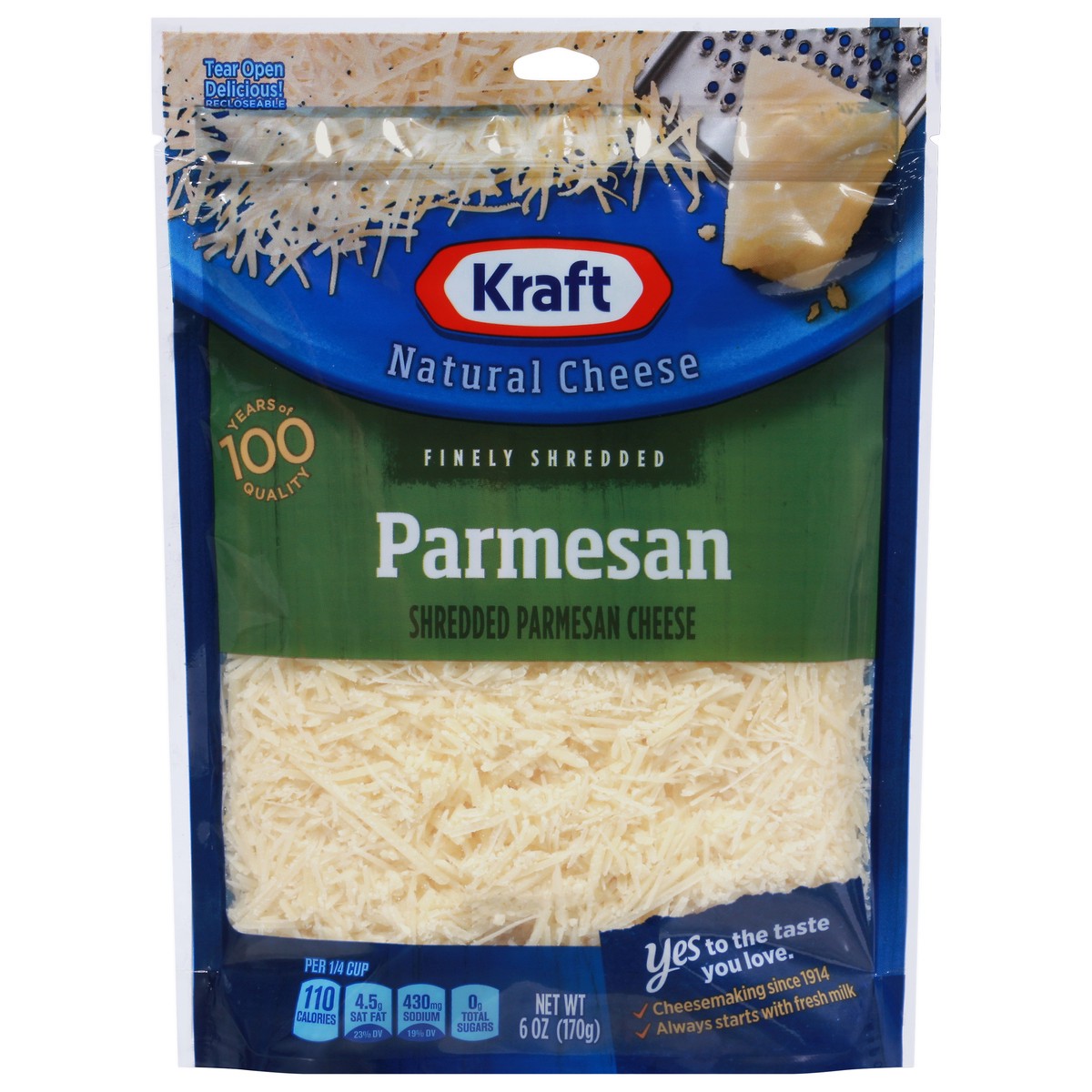 slide 1 of 10, Kraft Parmesan Finely Shredded Cheese, 6 oz