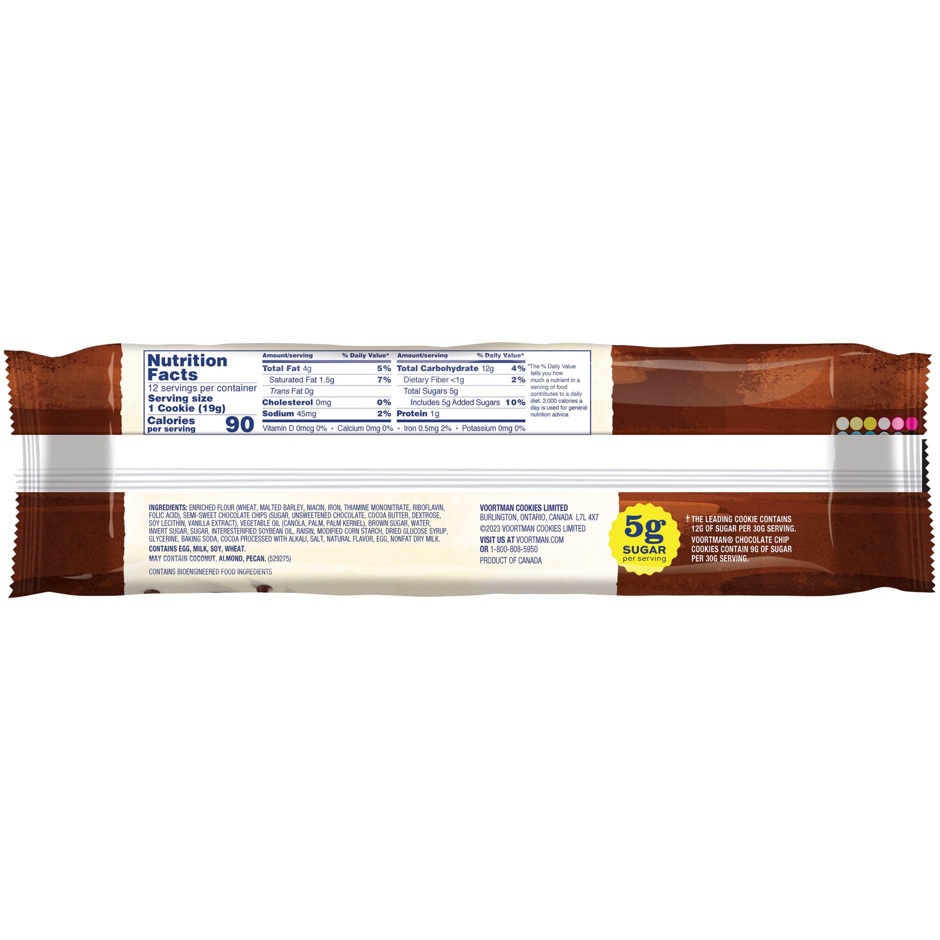 slide 2 of 5, VOORTMAN Bakery Perfectly Sweet Chocolate Chip Cookies 8.04 Oz, 8.04 oz