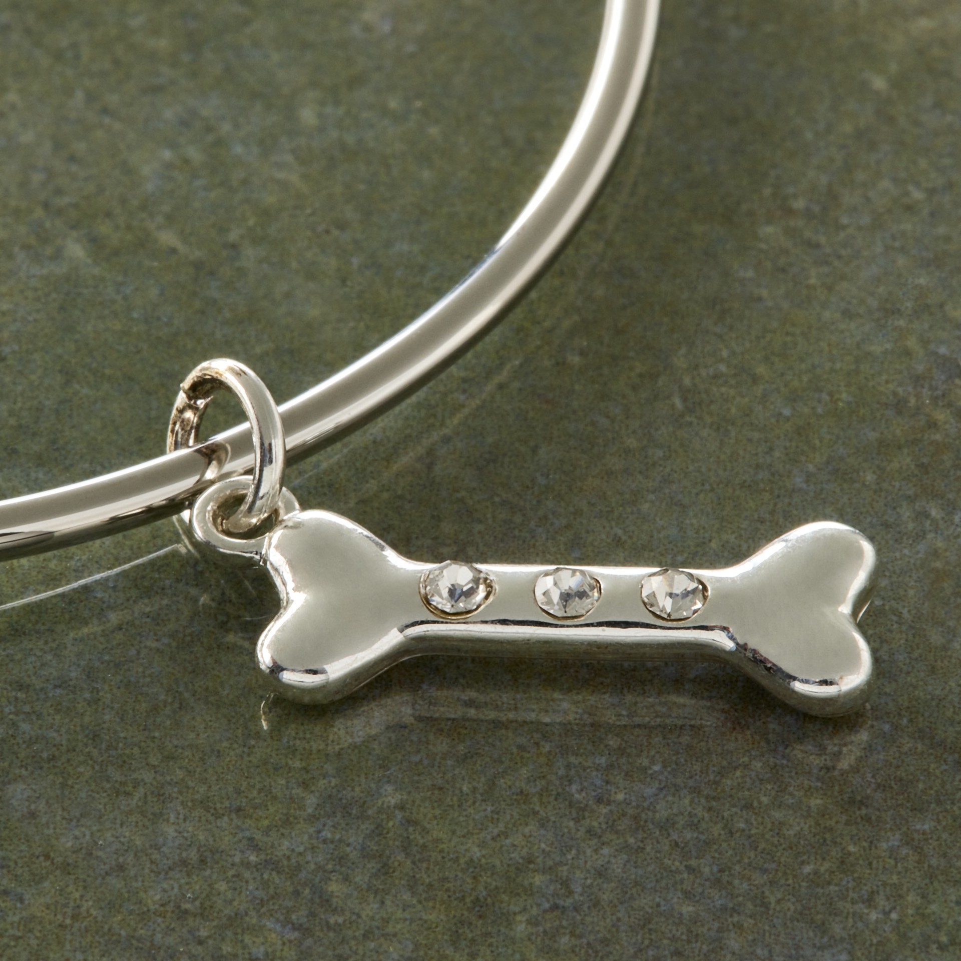 slide 3 of 4, Charmalong Silver Plated Crystal Bone Charm By Bead Landing, 0.87 in x 0.37 in x 0.2 in