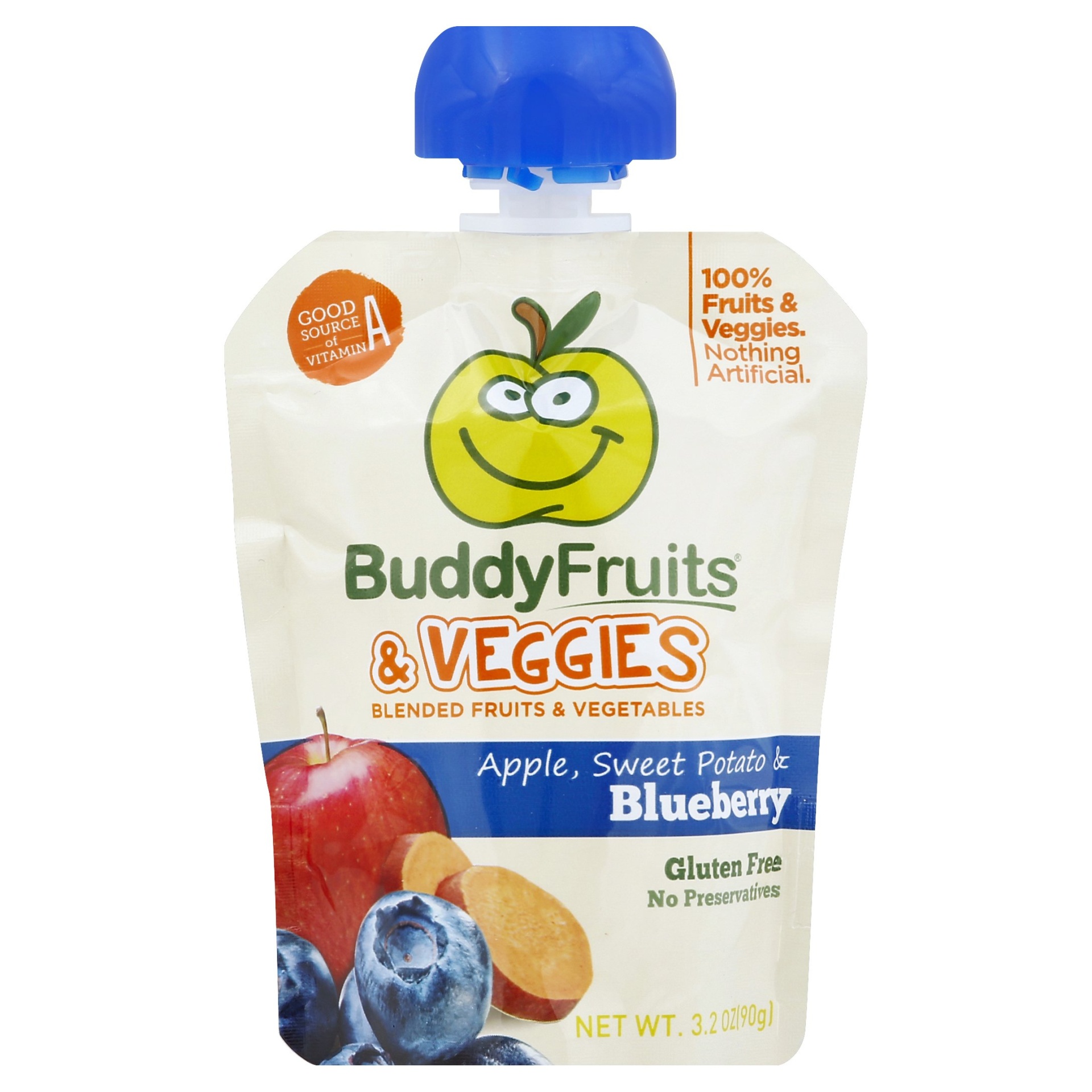 slide 1 of 3, Buddy Fruits & Veggies Apple, Sweet Potato & Blueberry Blend , 3.2 oz