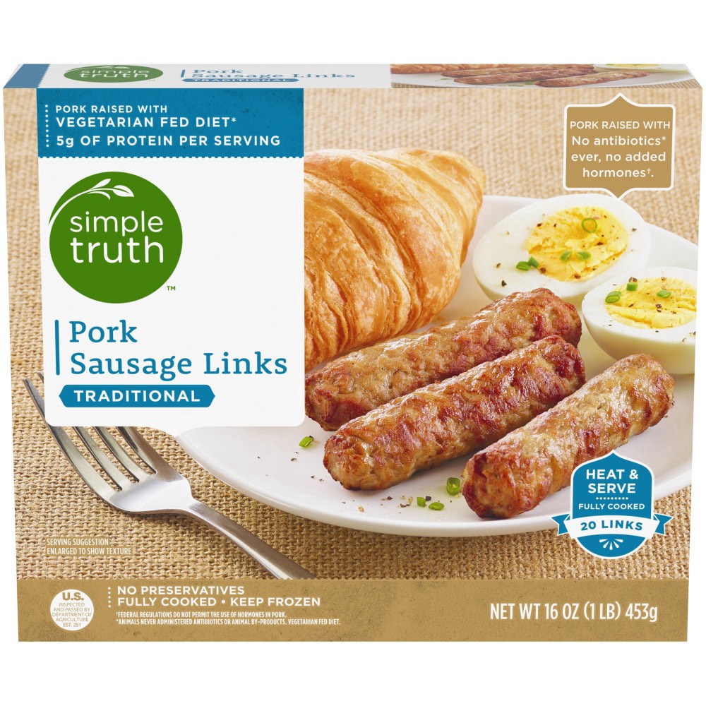 slide 2 of 3, Simple Truth Pork Sausage Links, 16 oz