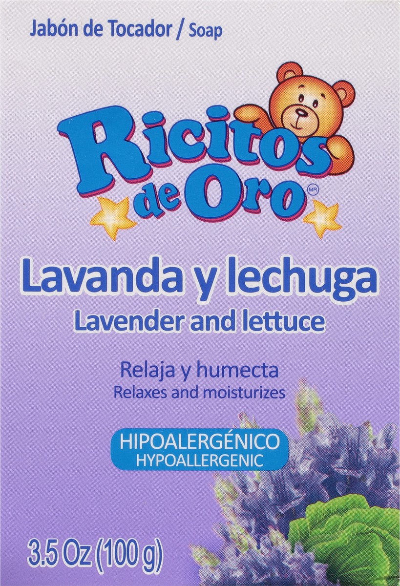 slide 4 of 9, Ricitos de Oro Hypoallergenic Relaxes and Moisturizes Lavender and Lettuce Soap 3.5 oz, 3.5 oz