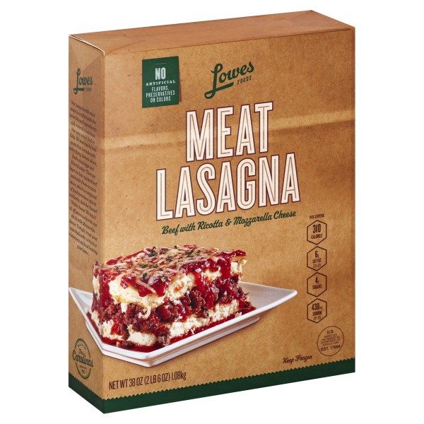 slide 1 of 1, Lowes Foods Meat Lasagna, 38 oz