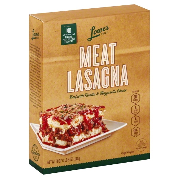 slide 1 of 1, Lowes Foods Meat Lasagna, 38 oz