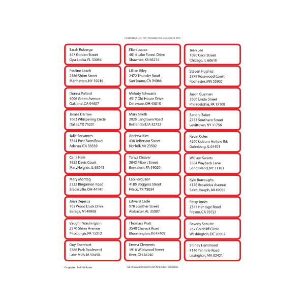 slide 2 of 3, Geo Studios Holiday-Themed Mailing Labels, 8-1/2"" X 11"", Red Foil Border, Pack Of 90 Labels, 90 ct