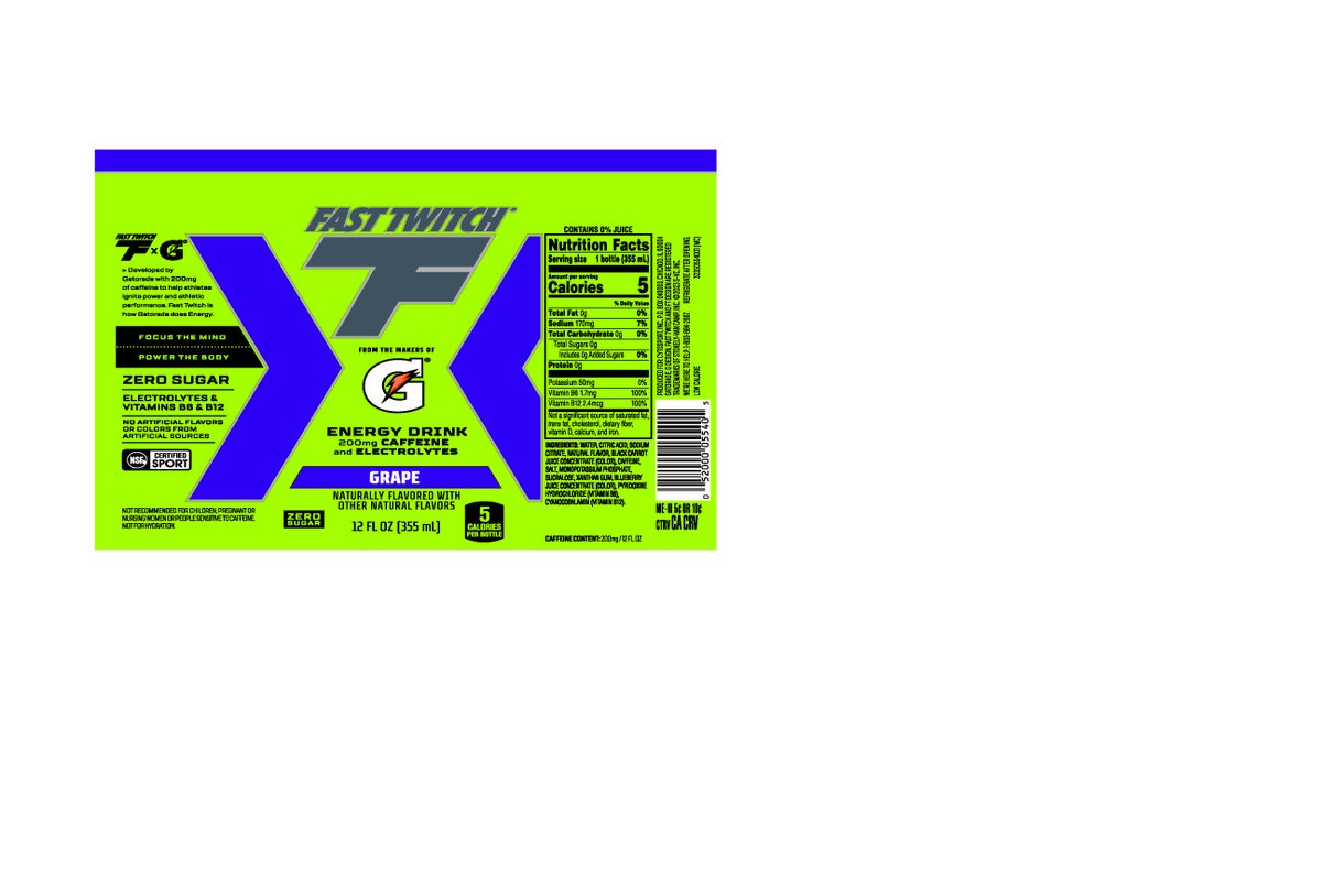 slide 8 of 8, Fast Twitch Energy Drink Grape 12 Fl Oz, 12 fl oz