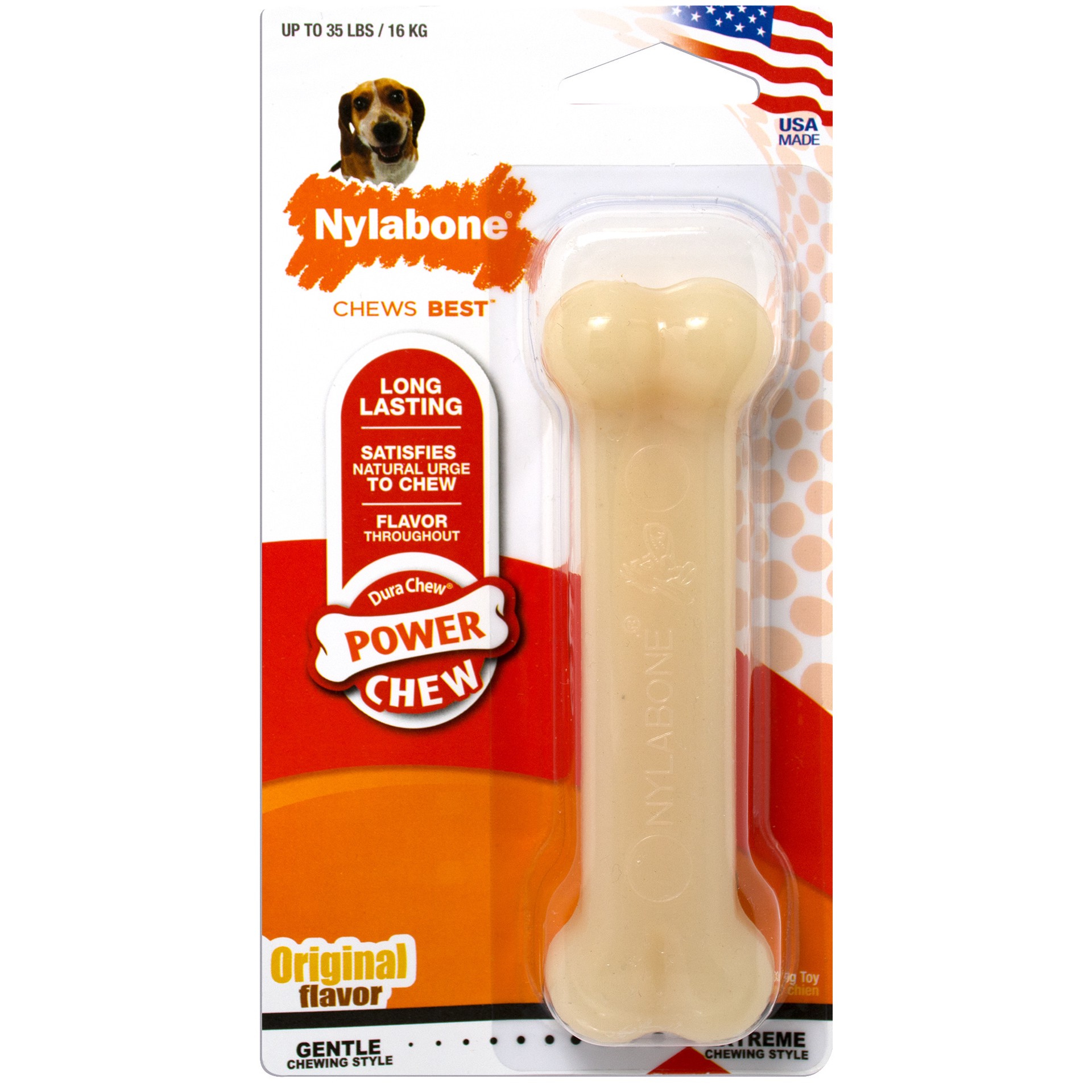 slide 1 of 10, Nylabone Power Chew Dog Toy Original Medium/Wolf - Up to 35 lbs.(1 Count), 1 ct