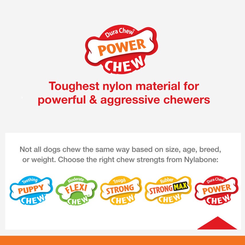 slide 5 of 10, Nylabone Power Chew Dog Toy Original Medium/Wolf - Up to 35 lbs.(1 Count), 1 ct