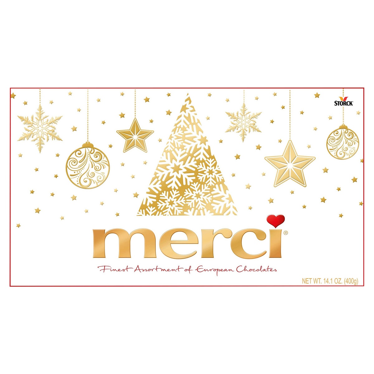 slide 1 of 3, Merci Finest Assortment Of European Chocolates Holiday Gift Box, 14.1 oz