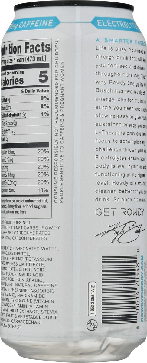 slide 5 of 9, Rowdy Energy Blue Raspberry Energy Drink 16 fl oz, 