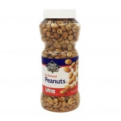 slide 1 of 1, First Street Dry Roast Peanuts, 16 oz