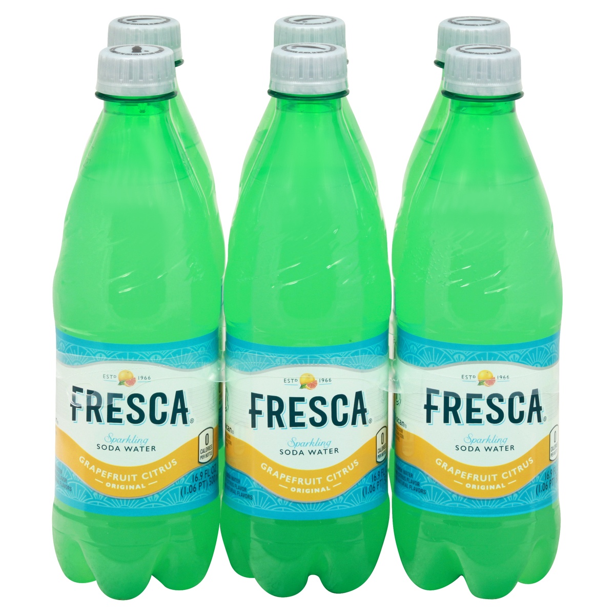 slide 1 of 3, Fresca Grapefruit Citrus Sparkling Soda Water Bottles, 6 ct; 16.9 fl oz