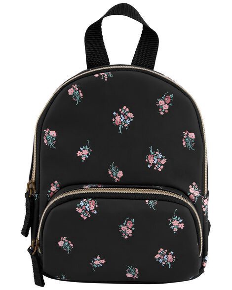 slide 1 of 2, Kid OshKosh Floral Mini Backpack Black NS, 1 ct