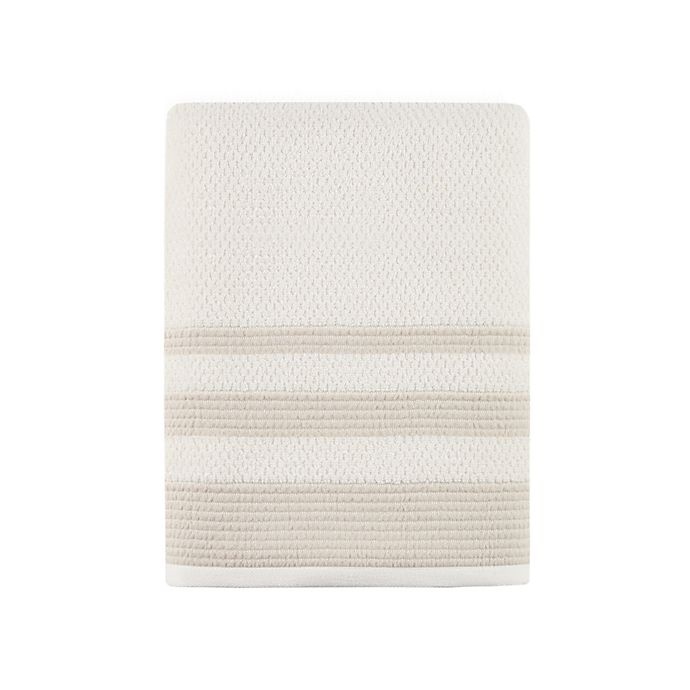 slide 1 of 1, Bee & Willow Home Triple Stripe Bath Towel - Beige, 1 ct