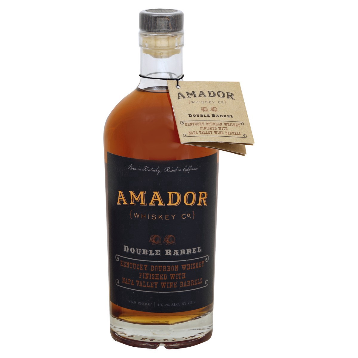 slide 6 of 7, Amador Whiskey Double Barrel Wheated Chardonnay Barrel Bourbon Whiskey, 86 Proof, 43% ABV, 750 ml