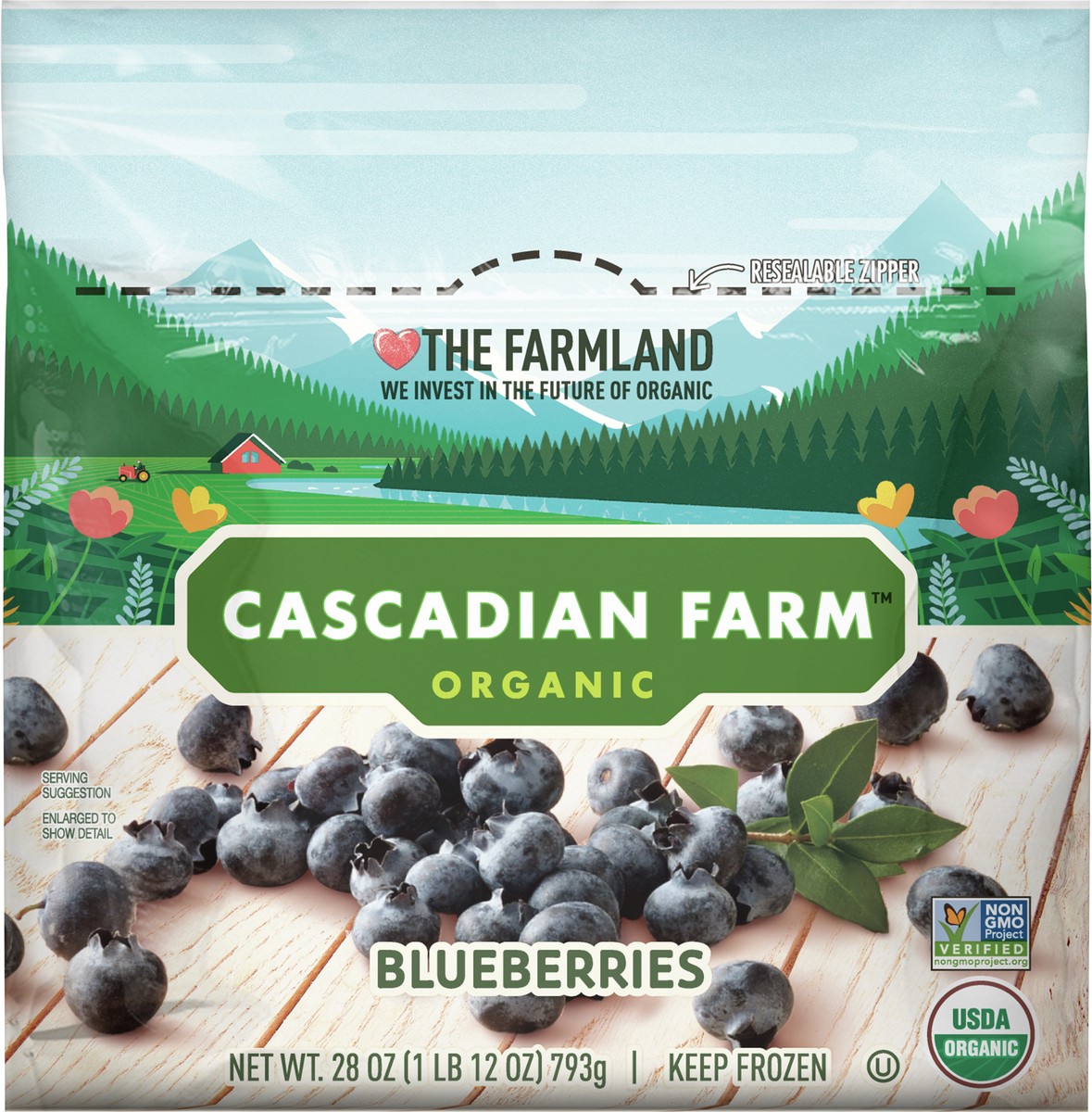 slide 6 of 13, Cascadian Farm Organic Blueberries, Frozen Fruit, 28 oz., 28 oz