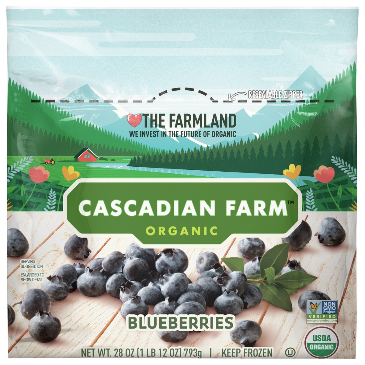 slide 1 of 13, Cascadian Farm Organic Blueberries, Frozen Fruit, 28 oz., 28 oz