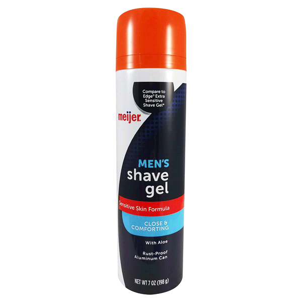 slide 1 of 1, Meijer Men's Sensitive Shave Gel, 7 oz