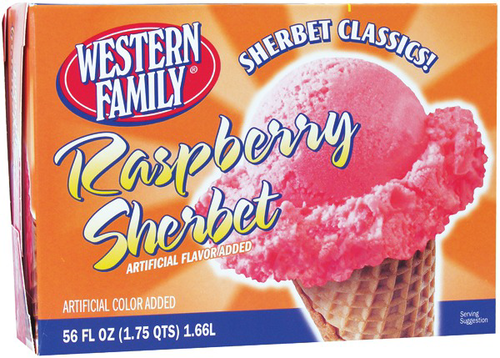 slide 1 of 1, Western Family Raspberry Sherbet, 56 oz