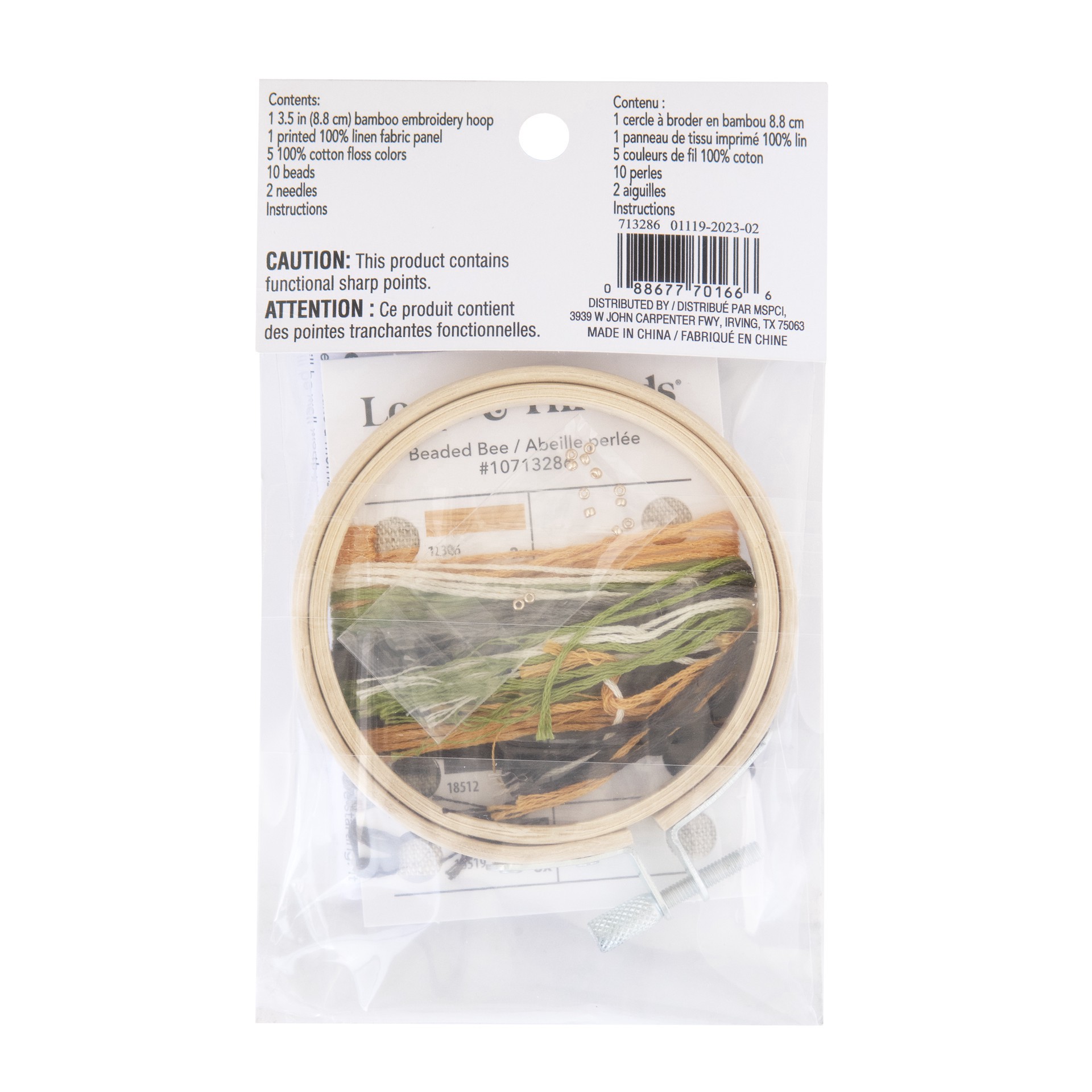 slide 2 of 4, Bumble Bee Embroidery Kit By Loops & Threads, 3.5 in x 3.5 in