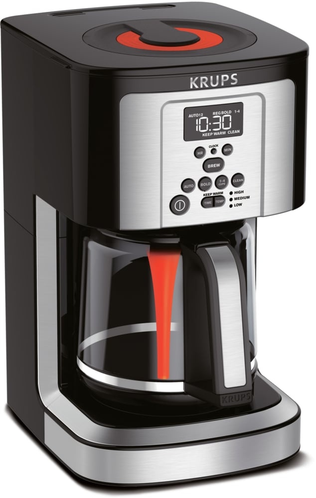 slide 1 of 1, Krups Thermobrew Programmable Coffee Maker - Black/Silver, 14 c