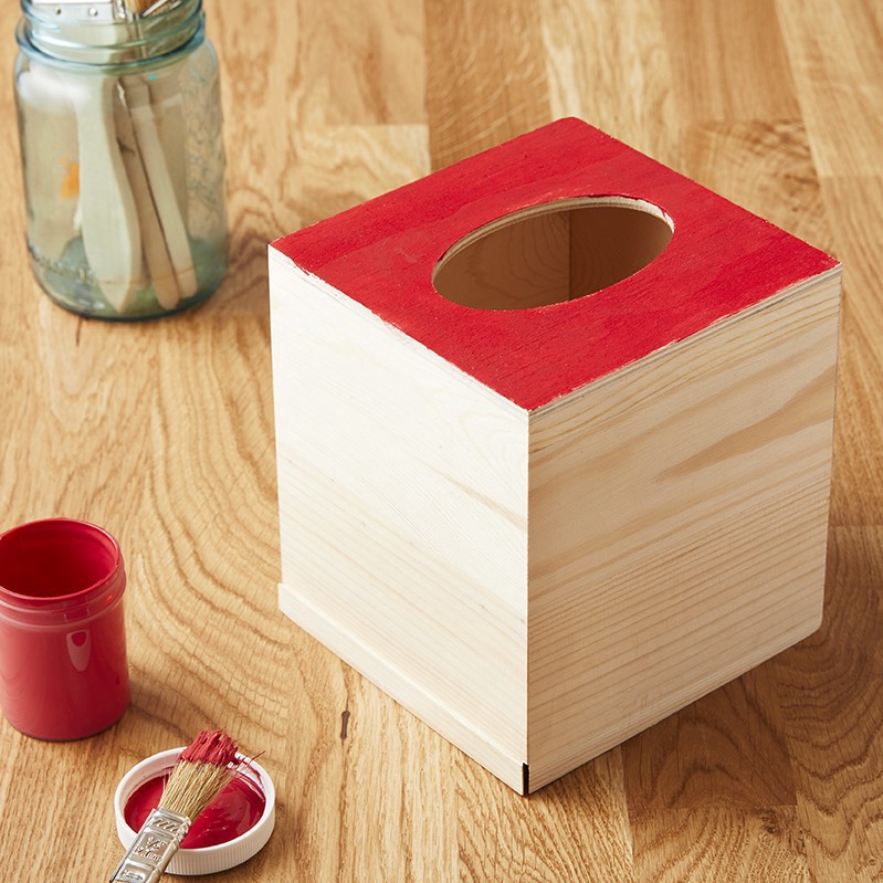 slide 3 of 3, Wood Tissue Box By Make Market, 5.8 in x 5.3 in x 5.05 in
