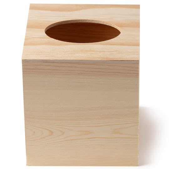 slide 1 of 3, Wood Tissue Box By Make Market, 5.8 in x 5.3 in x 5.05 in