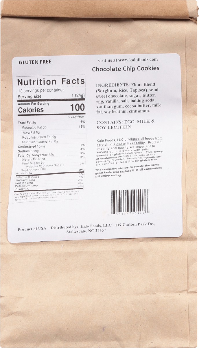 slide 6 of 12, Kalo Gluten Free Chocolate Chip Cookies 9 oz, 1 ct
