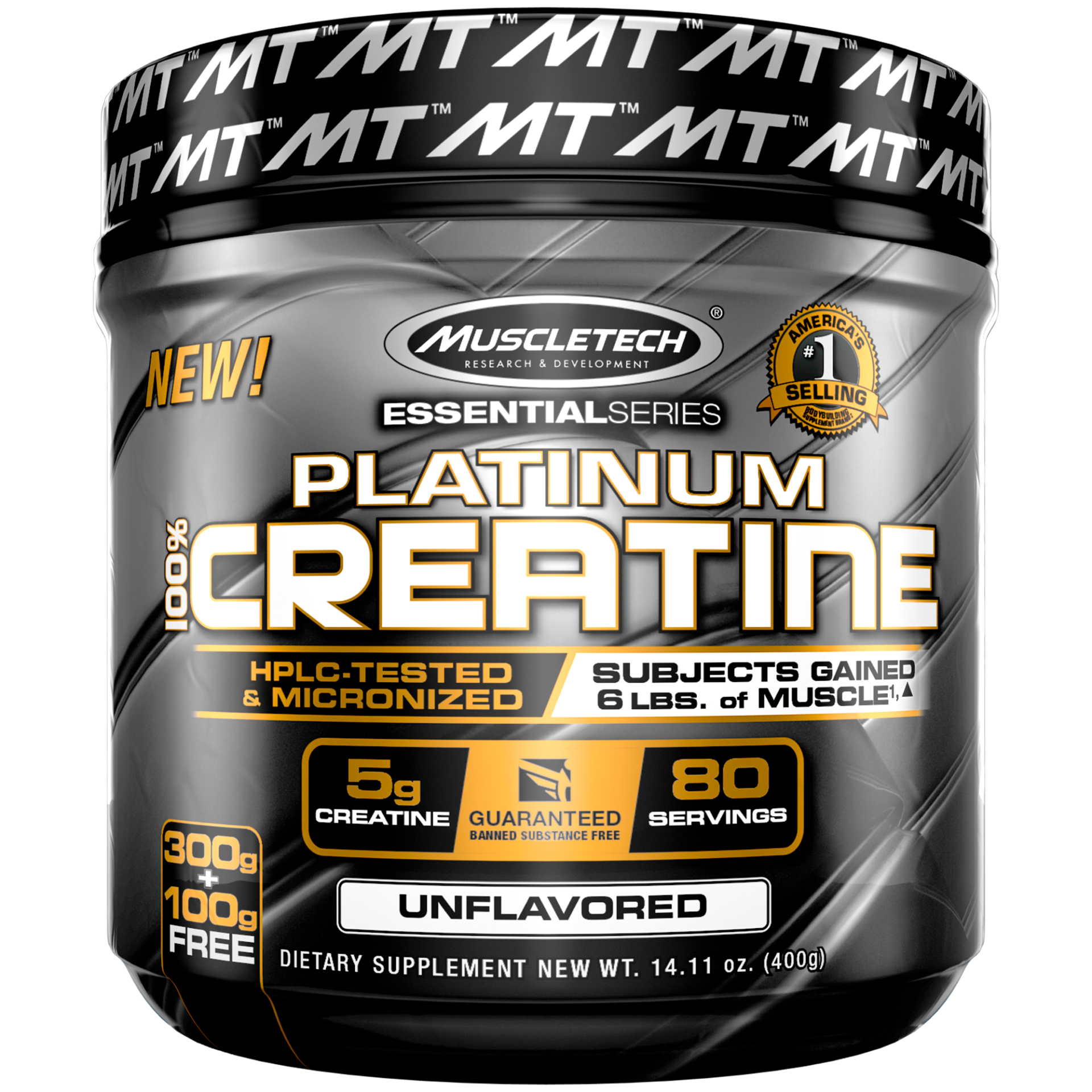 slide 1 of 1, MuscleTech Essential Series Creatine Monohydrate Powder, Unflavored, 400 gram