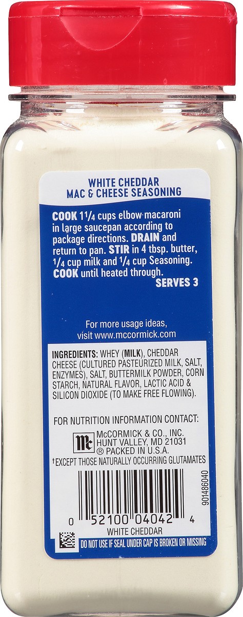 slide 7 of 9, McCormick White Cheddar Mac & Cheese Seasoning Mix 8.37 oz. Shaker, 8.37 oz