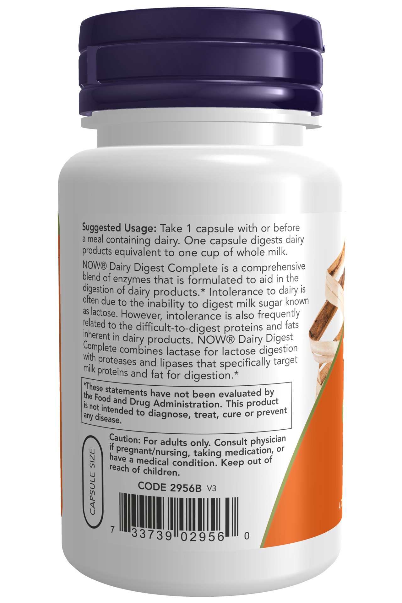 slide 2 of 4, Now Naturals Dairy Digest Complete Veg Capsules, 90 ct