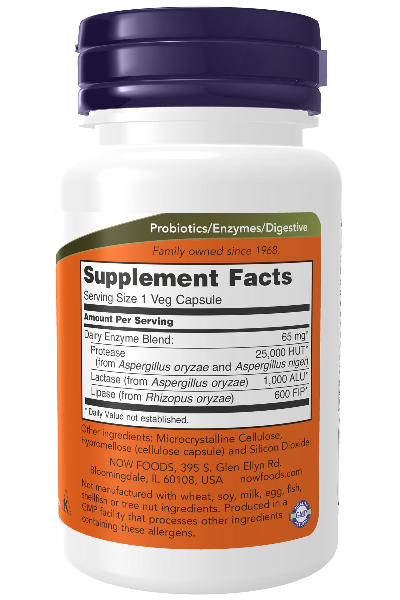 slide 3 of 4, Now Naturals Dairy Digest Complete Veg Capsules, 90 ct