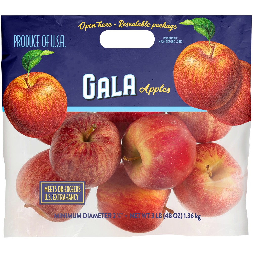Fresh Organic Gala Apples, 3 lb Bag
