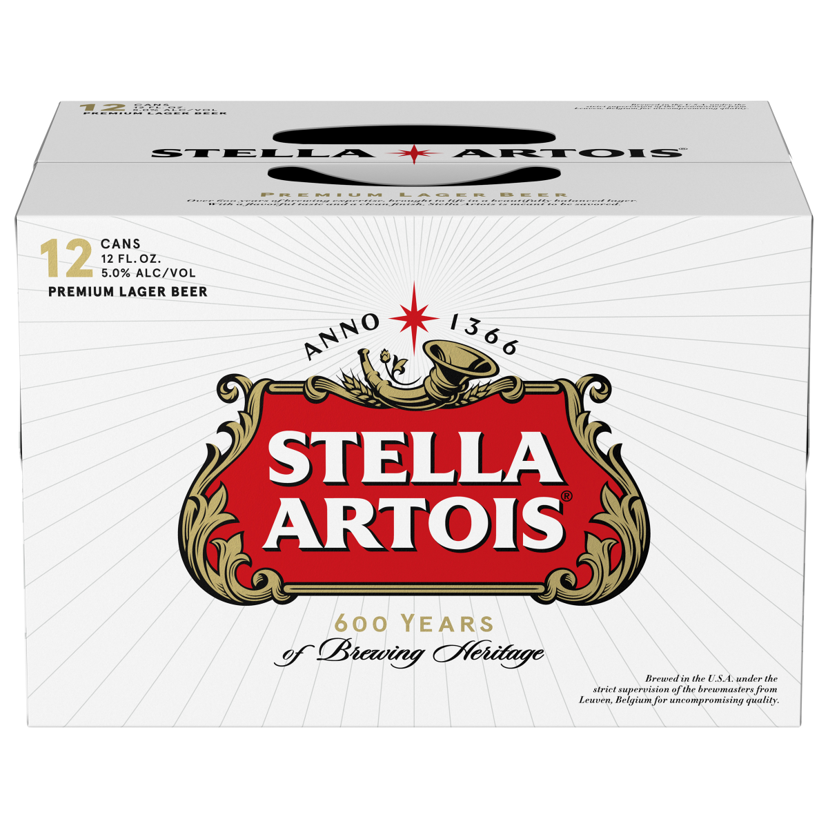 slide 1 of 9, Stella Artois Premium Lager Beer 12 - 12 fl oz Cans, 12 fl oz