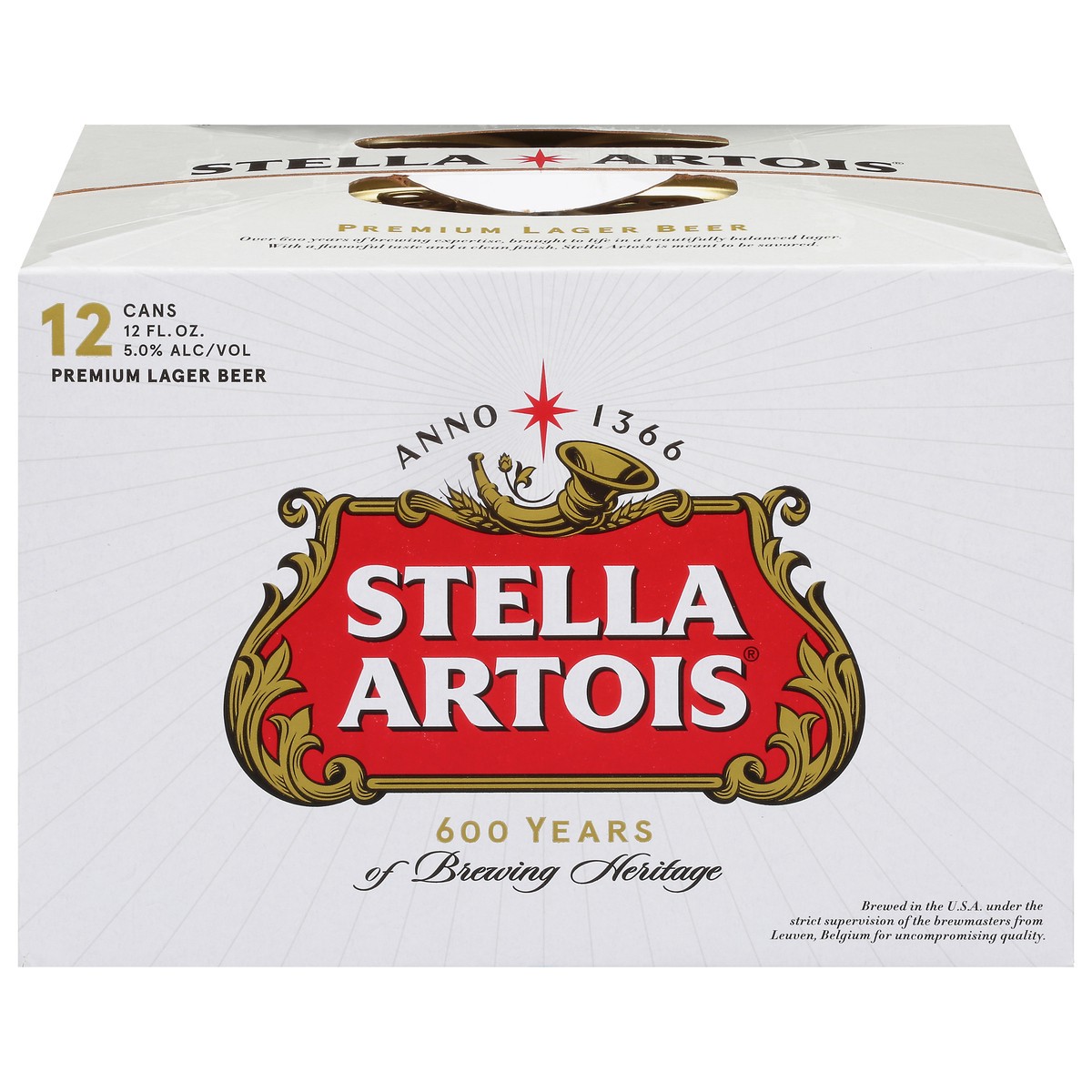 slide 1 of 9, Stella Artois Premium Lager Beer 12 - 12 fl oz Cans, 12 oz