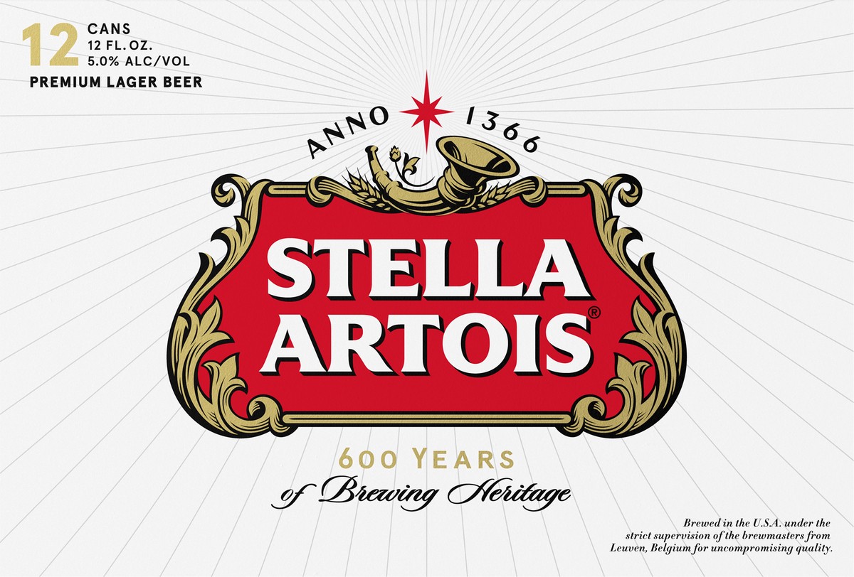 slide 8 of 9, Stella Artois Premium Lager Beer 12 - 12 fl oz Cans, 12 oz