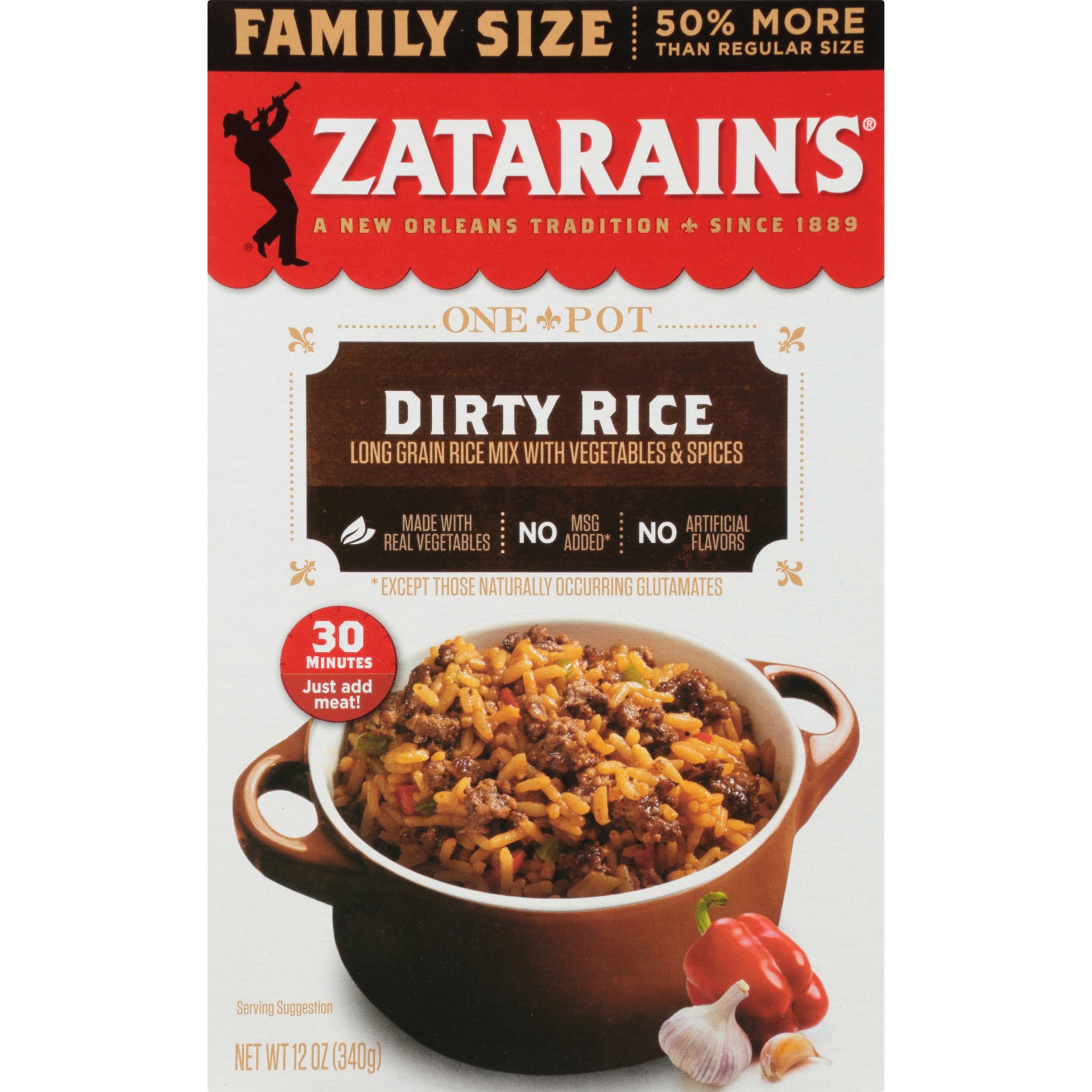 slide 1 of 5, Zatarain's Dirty Rice Mix - Family Size, 12 oz