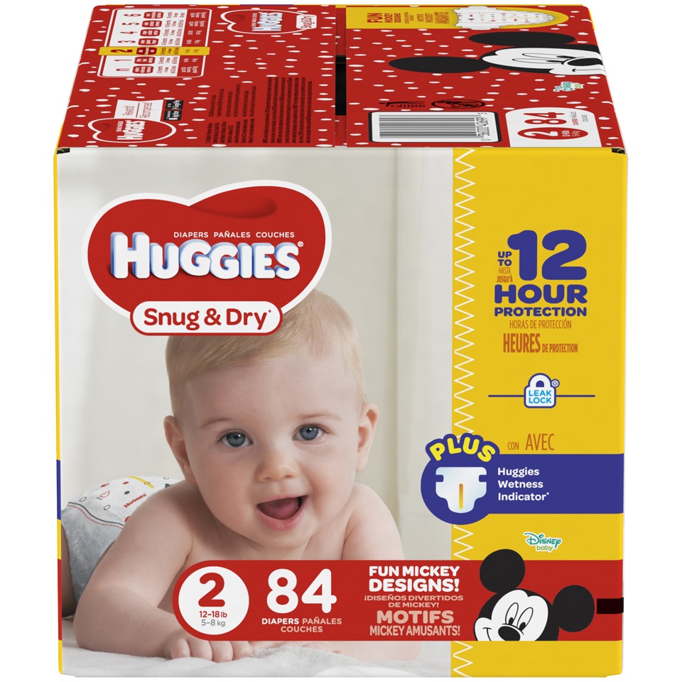 slide 1 of 3, Huggies Snug & Dry SureFit Diapers Size 2, 84 ct; Size 2