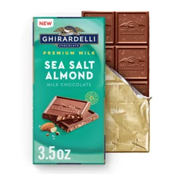 Ghirardelli Sea Salt Almond Premium Milk Chocolate Bar, 3.5 oz