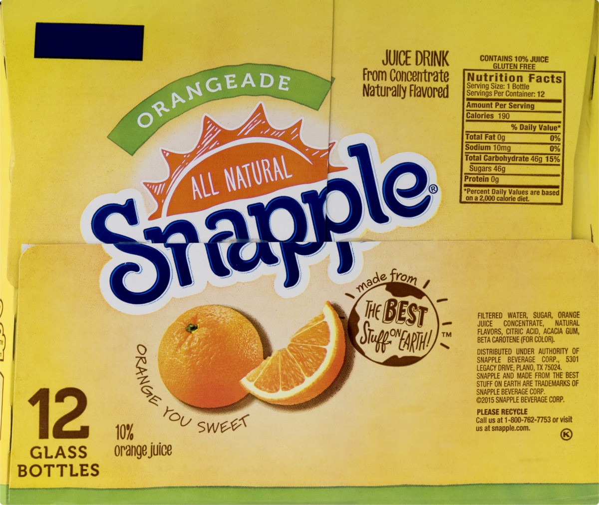 slide 2 of 9, Snapple Orangeade - 12 ct; 192 fl oz, 12 ct; 192 fl oz