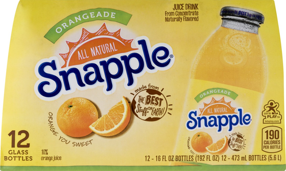 slide 3 of 9, Snapple Orangeade - 12 ct; 192 fl oz, 12 ct; 192 fl oz