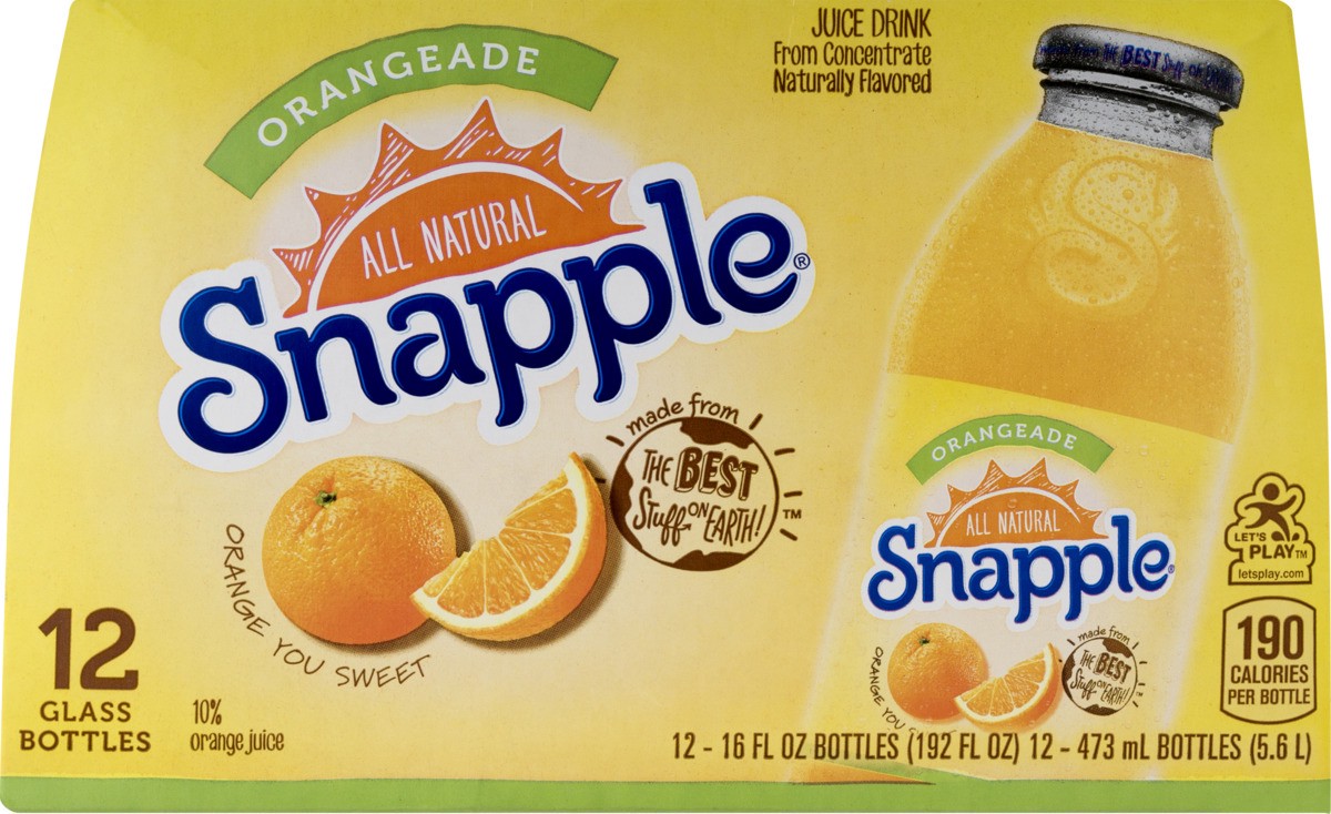 slide 4 of 9, Snapple Orangeade - 12 ct; 192 fl oz, 12 ct; 192 fl oz