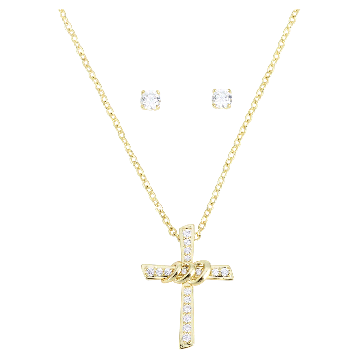 slide 1 of 1, Radiance Cross Necklace and Earring Set, One Size