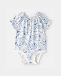 Oshkosh Baby Girl Floral Bodysuit - Blue 6M